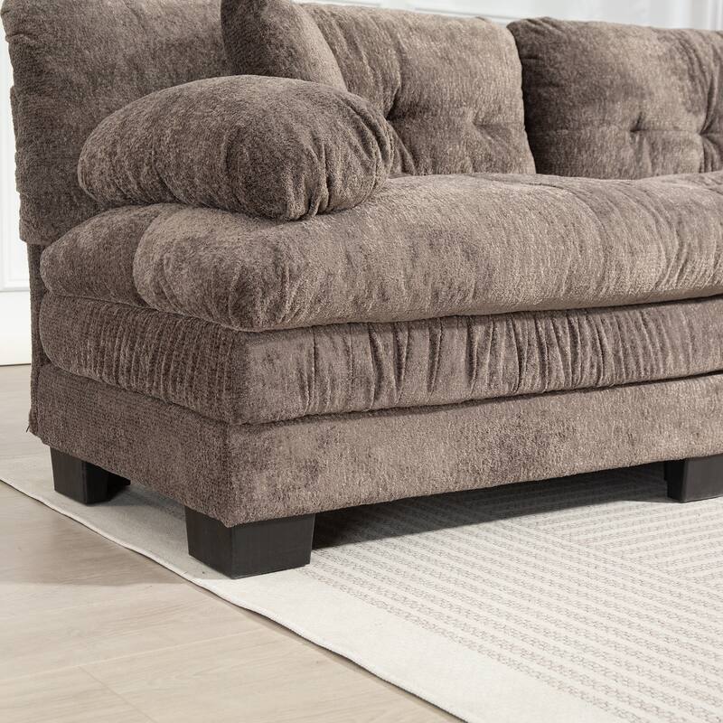 L Shaped 3-seat Gray Modular Sleeper Sofa for Living Spaces