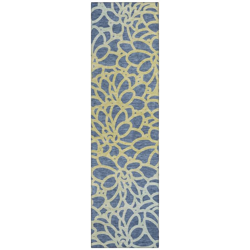 Machine Washable Indoor/ Outdoor Floral Craze Chantille Rug