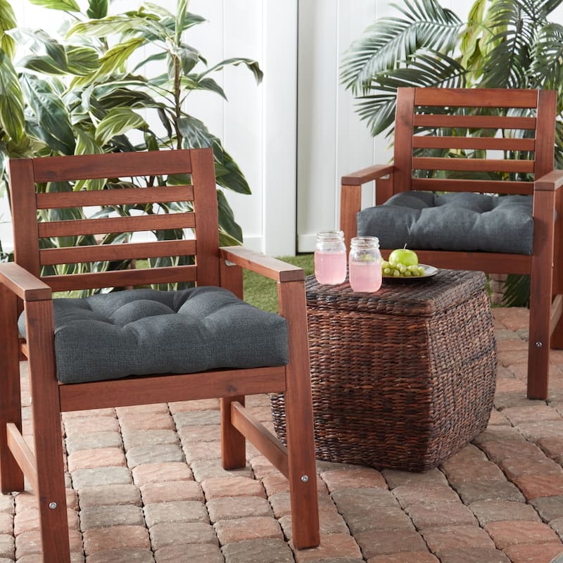 Solid Heathered Outdoor Seat Cushion (Set of 2)