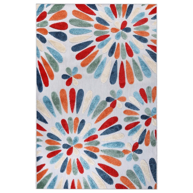 Superior Marigold Oversized Floral Indoor Outdoor Area Rug