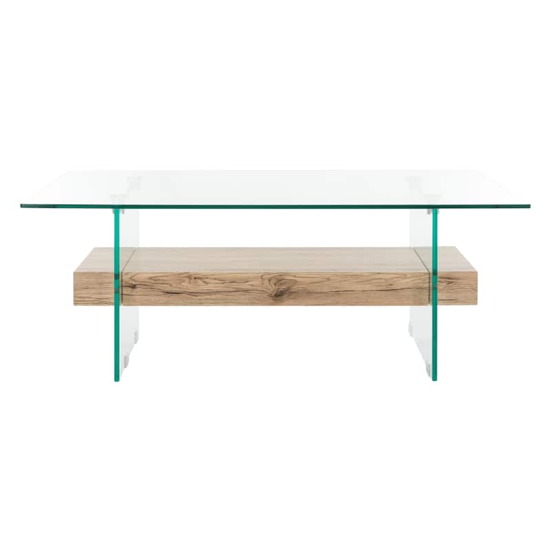 SAFAVIEH Kayley Modern Glass Coffee Table - 43.3" x 23.6" x 16.5"