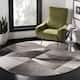 SAFAVIEH Porcello Nagore Mid-Century Modern Abstract Rug - 6'7" x 6'7" Round - Light Grey/Charcoal