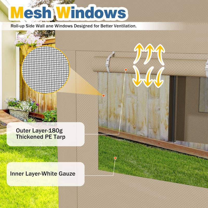 Futzca 12x20 ft Carport Canopy, Waterproof Outdoor Shelter with Sandbags