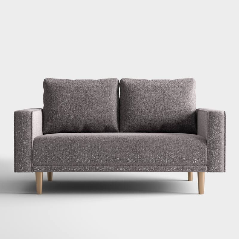 Furniture of America Isidora Contemporary Boucle Sofa Set with Back Pillows and Wooden Legs, 2-Piece or 3-Piece Options