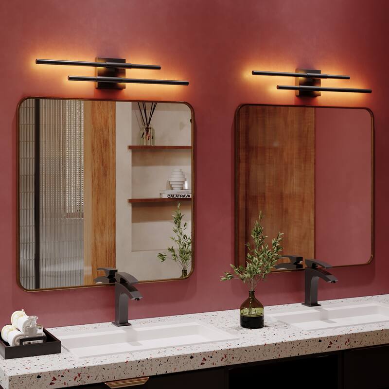 2Pack Bathroom Vanity Light 25'' LED Fixtures Over Mirror Wall Sconce