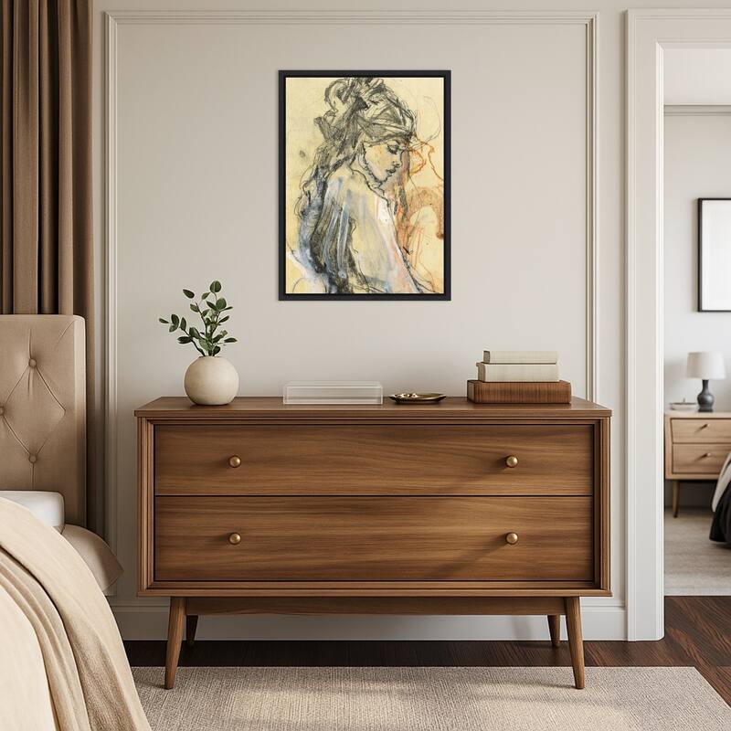 Emphasizing Fluid Lines And Textures by Ute Rathmann (18 x 24 in.), Framed Canvas Wall Art Print