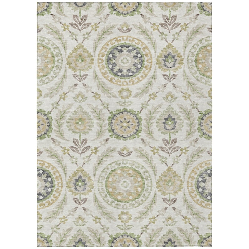 HomeRoots Floral Transitional Rectangle Outdoor Rug
