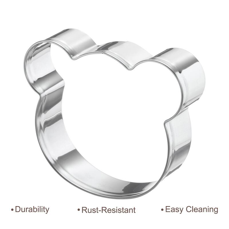 3pcs Stainless Steel Bear Cookie Cutters Fondant Biscuit Cutters - Silver