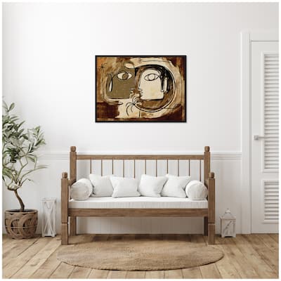 Kate and Laurel Sylvie What Secrets Do The Palms Whisper To The Earth Framed Canvas by Shatha Al Dafai