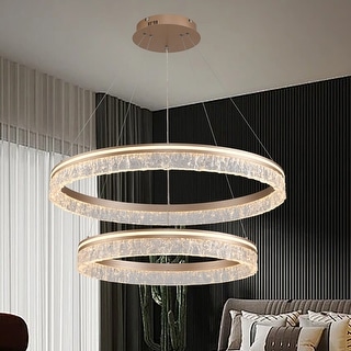 Modern LED Chandelier Ring Ceiling Light Fixture with Remote