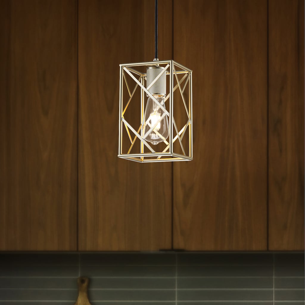 Compact Black Modern Single Pendant Light Farmouse Square Ceiling Hanging Light For Kitchen Islands - W5"