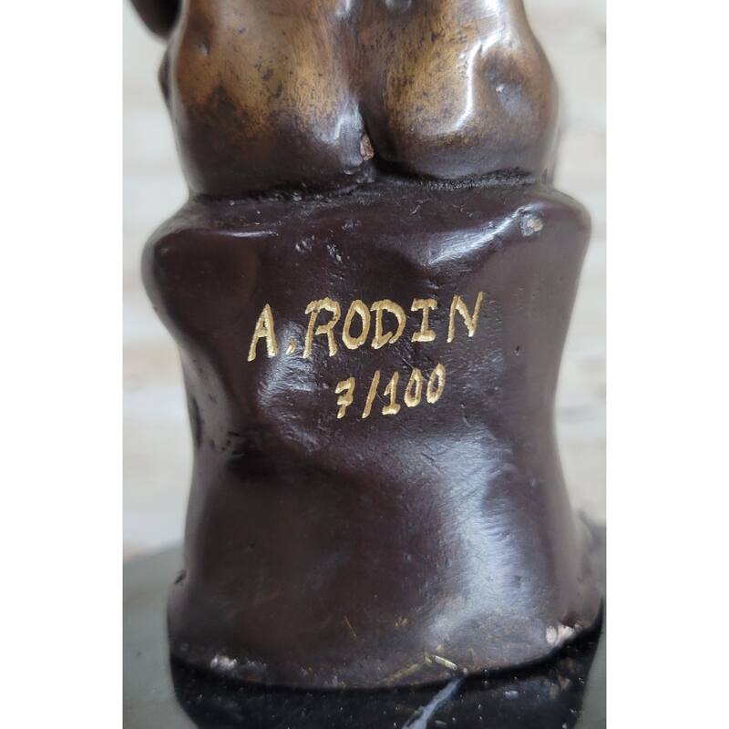 The Thinker Thinking Man By Auguste Rodin Bronze Desktop Statue Sculpture Figure 6 Inches X 4 Inches