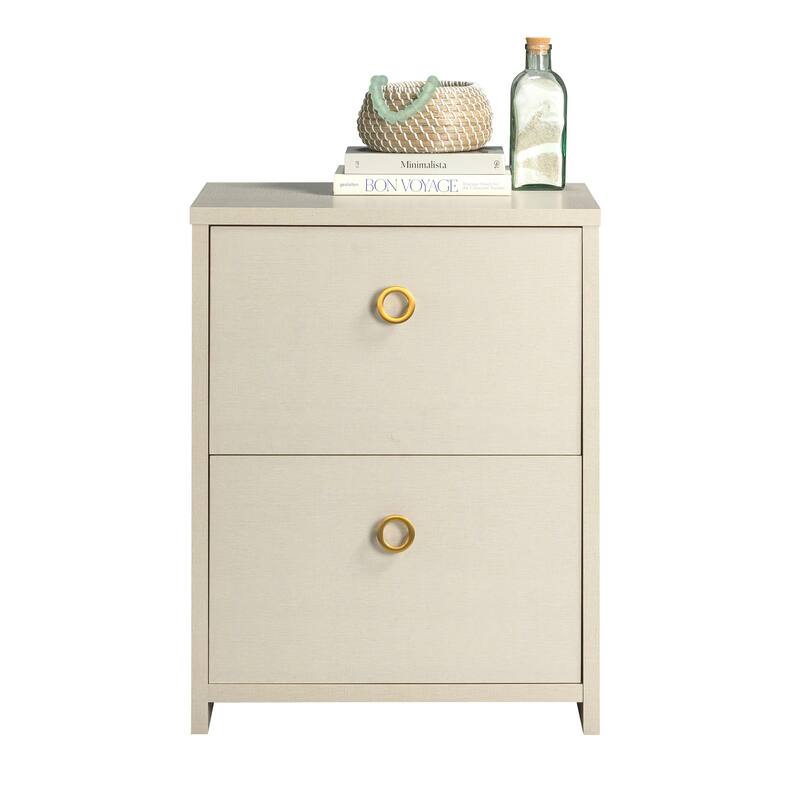 Wood Lateral File with Efficient Storage, Beige