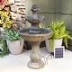 preview thumbnail 8 of 8, 2 Tier Pineapple Solar Outdoor Water Fountain with Battery 33" Feature - 33-Inch