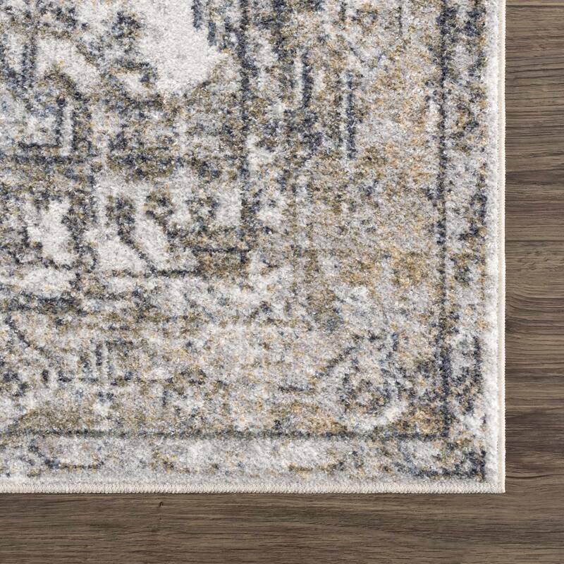 Hauteloom Manhattan Machine Washable Oriental Persian Medallion Vintage Distressed Area Rug