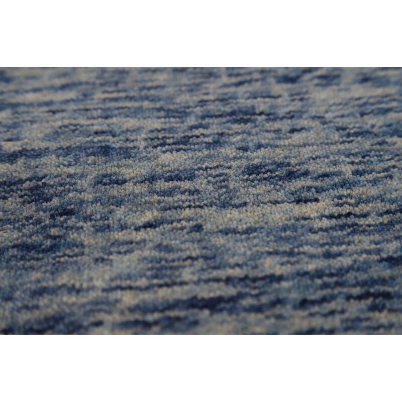 Hand Knotted Oriental 100% Wool Carpet Tribal Stripe Navy Blue & Blues Gabbeh Area Rug - 5' 10'' X 3' 11''
