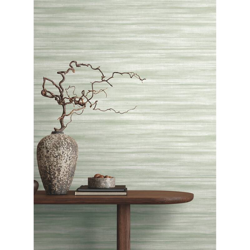Ronald Redding Brushed Linen Green Wallpaper
