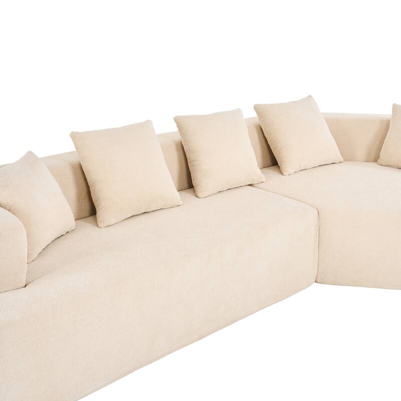 Special Shape Sleeper Sofa Chenille Floor Couch Deep Seat Recliner