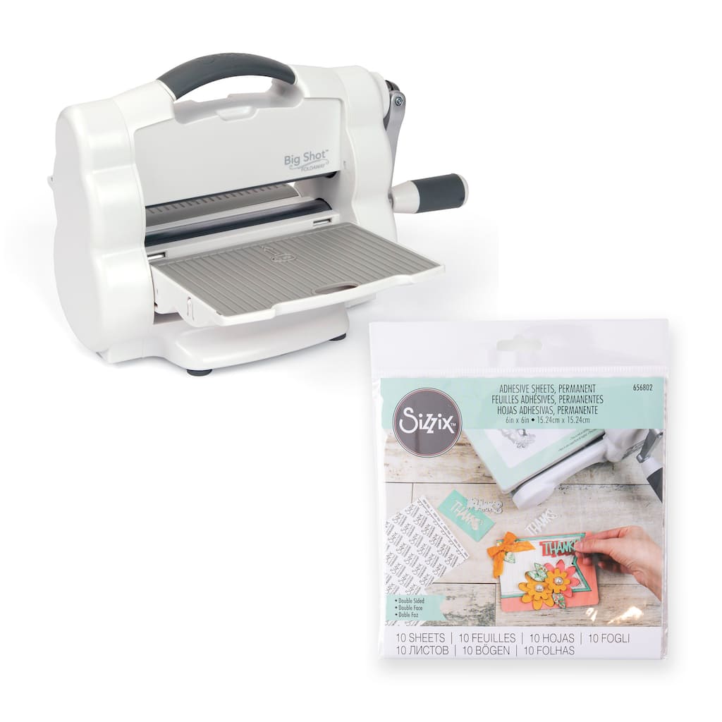 Sizzix Big Shot Foldaway w/Adhesive Sheets Bundle - 6 1/4" x 10 1/2" x 8"