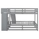 preview thumbnail 2 of 4, Pine Solid Wooden Twin Over Full Bunk Bed with Slide,Storage Staircase