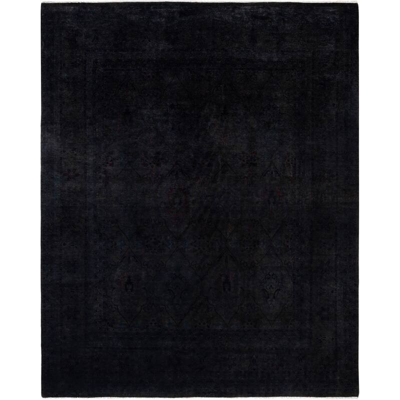 Overdyed One-of-a-Kind Hand-Knotted Area Rug - Black - 8' 3" x 9' 10"