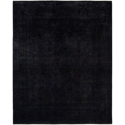 Overdyed One-of-a-Kind Hand-Knotted Area Rug - Black - 8' 3" x 9' 10"