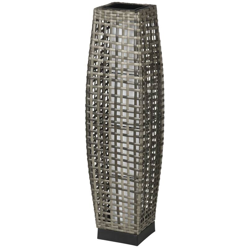 Solar Floor Lamp, Outdoor Garden Lantern Pathway Light with Auto On/Off LED Lights for Porch, Yard, Lawn, Courtyard