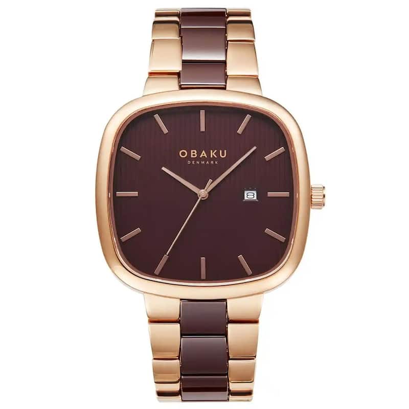 Obaku Men's Timian Brown Dial Watch - V282GDVNCN - One Size