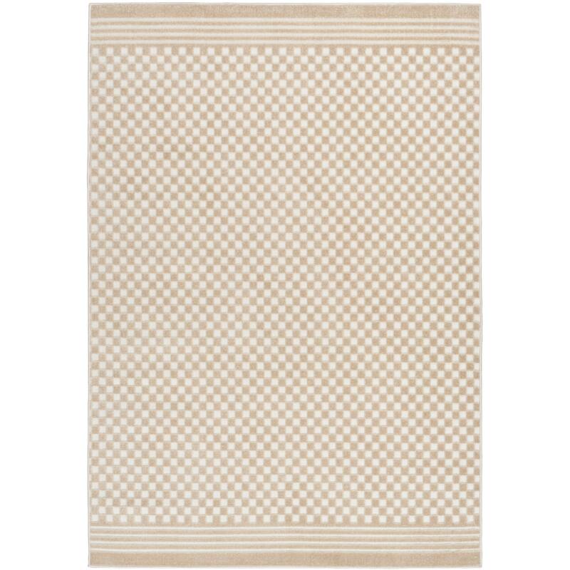 Nourison Casual Indoor only Geometric Area Rug - 3' 11" x 5' 11" - Beige - Rectangle