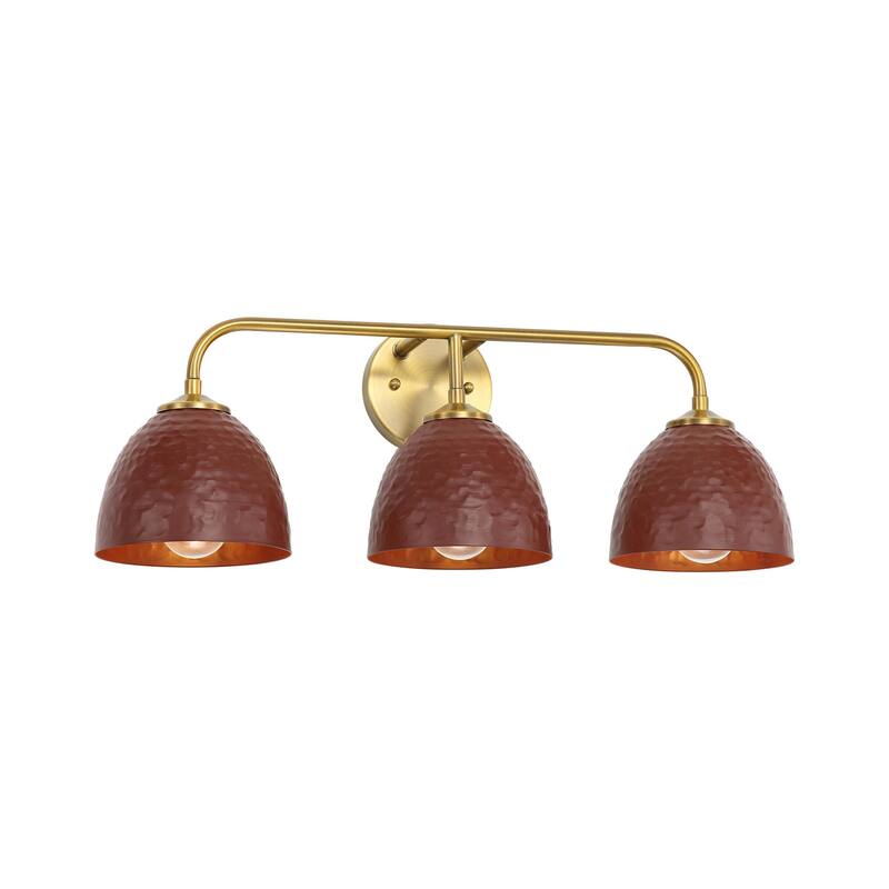 Golden Lighting 6950-BA3 MBS Shepard 3 Light 25" Wide Vanity Light - Modern Brass / Russet Clay