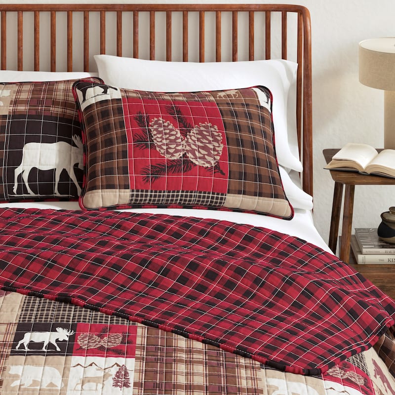 Rustic Woodland Reversible Microfiber Quilt Set with Shams