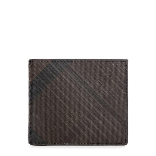 Shop Burberry Men S Black Brown Check Leather Bifold Wallet Overstock 20506440