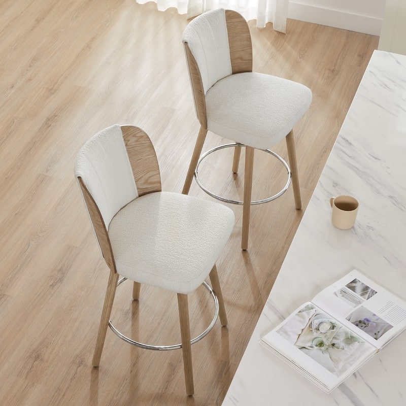 Ryan Swivel Counter Height Bar Stools with Bentwood Back