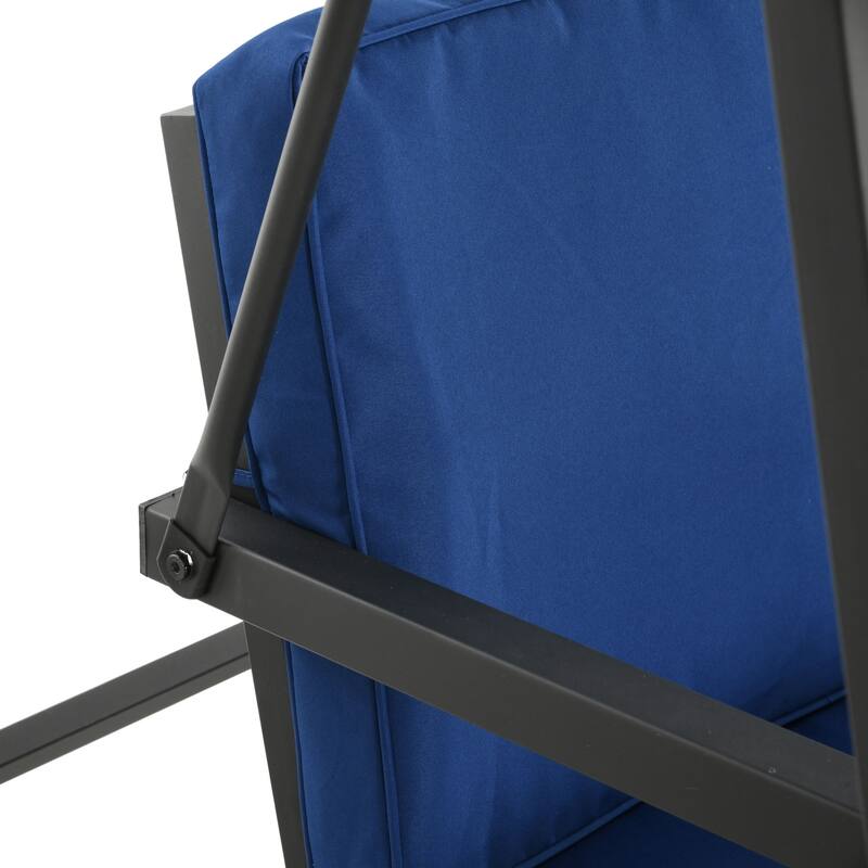 Outsunny 3-Seat Outdoor Porch Swing with Stand, Heavy Duty Patio Swing Chair with Adjustable Canopy, Removable Cushions