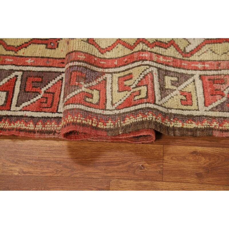 Pre-1900 Antique Vegetable Dye Oushak Turkish Wool Carpet - 4'1"x 5'5"
