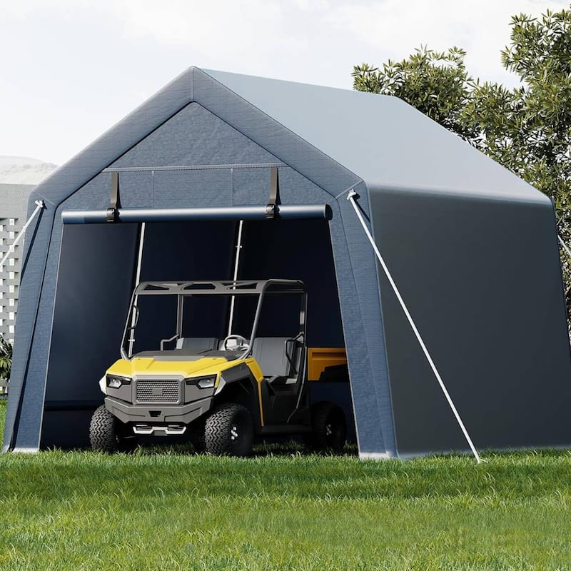 Outdoor Storage Shelter Shed Carport, Portable Garage for Motorcycle Bike - 10x10FT