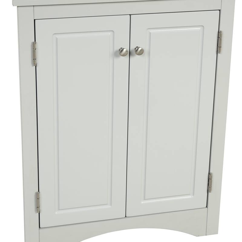 Roomfitters Triangle Bathroom Storage Cabinet with Adjustable Shelves Freestanding Floor Unit for Home or Kitchen