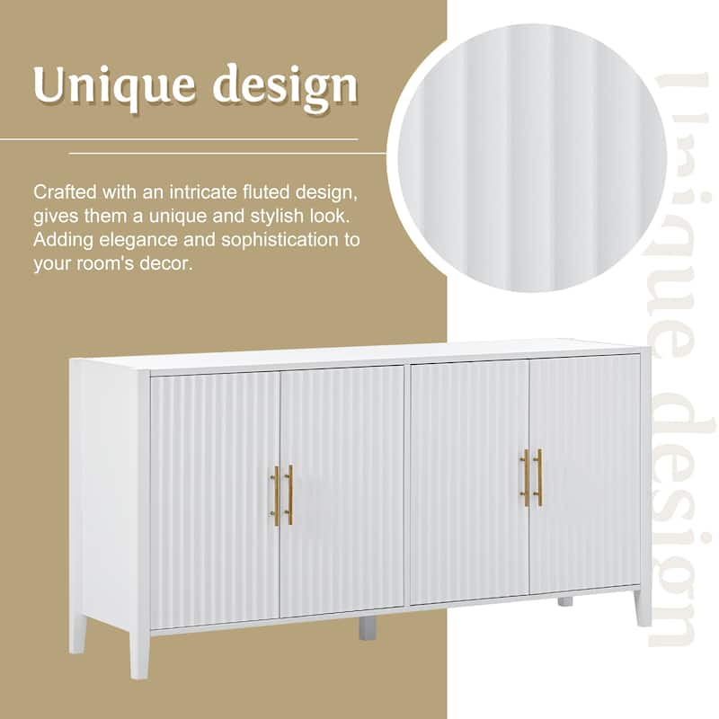 Classic Style Wooden Storage Cabinet - Timeless Design with Metal Handles.