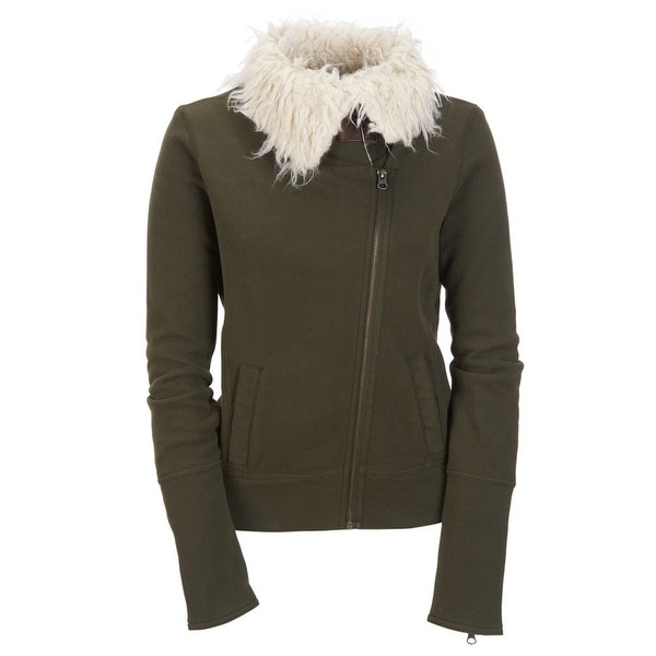 Aeropostale Womens Knit Sherpa Aviator Bomber Jacket, green, Medium. Opens flyout.