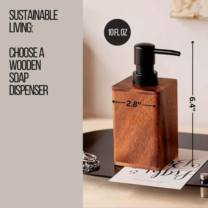 Acacia Wood Bathroom Accessory Set Collection