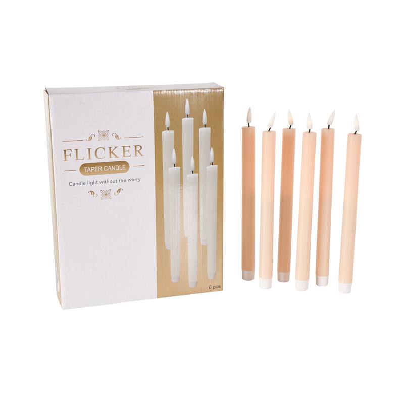 Wax Flameless Candle with Remote Control - Set of 6 Red, Black, White, Yellow, Blue or Pink - Roche River Decor