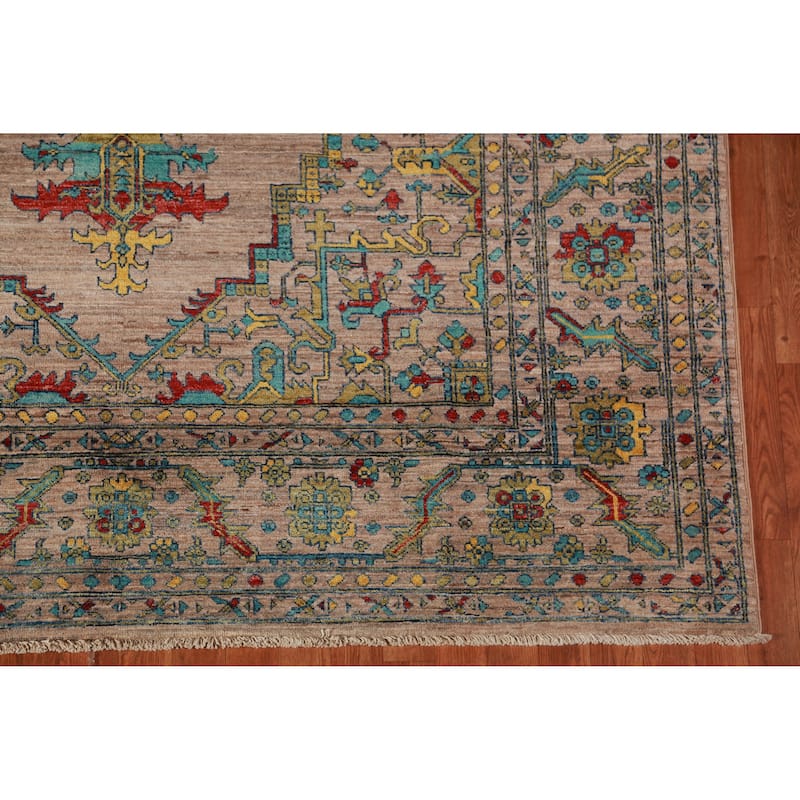 Brown Vegetable Dye Ziegler Oriental Area Rug Hand-Knotted Wool Carpet - 6'10"x 10'5"