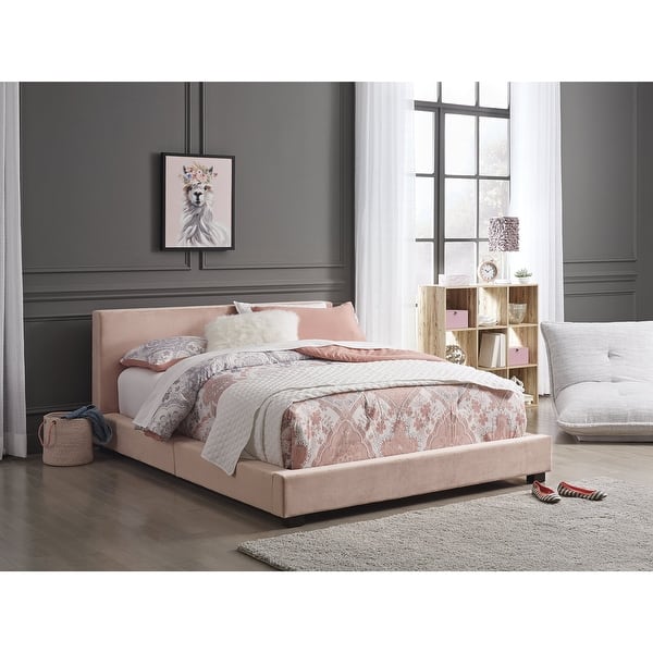 slide 2 of 6, Chesani Pink Upholstered Bed Full