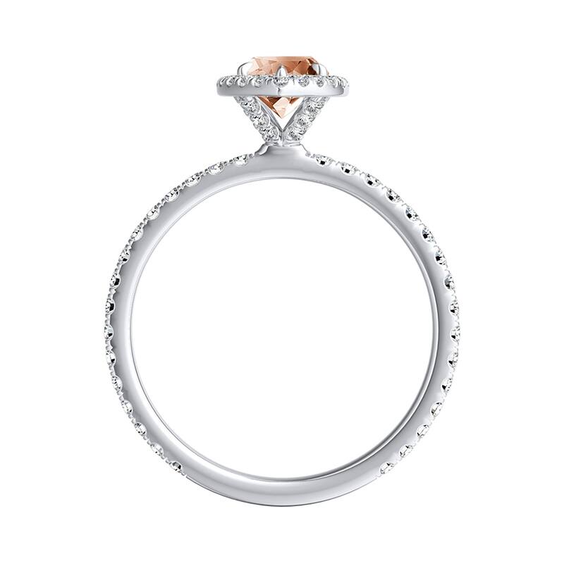 Auriya 14K Gold 3ct Marquise Morganite Halo Diamond Engagement Ring 5/8ct TDW