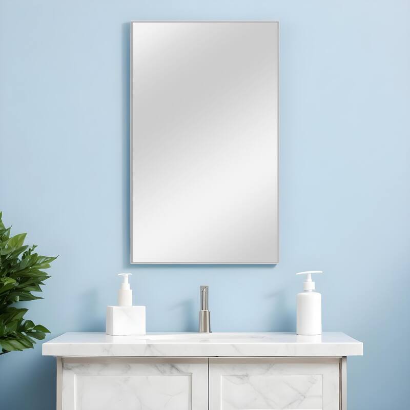 HomeRoots 51" Silver Metal Framed Accent Mirror - Silver