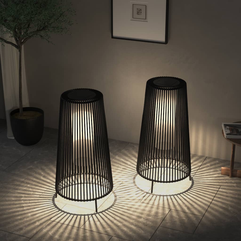 2 Pack Patio Floor Lamp Waterproof Solar Light