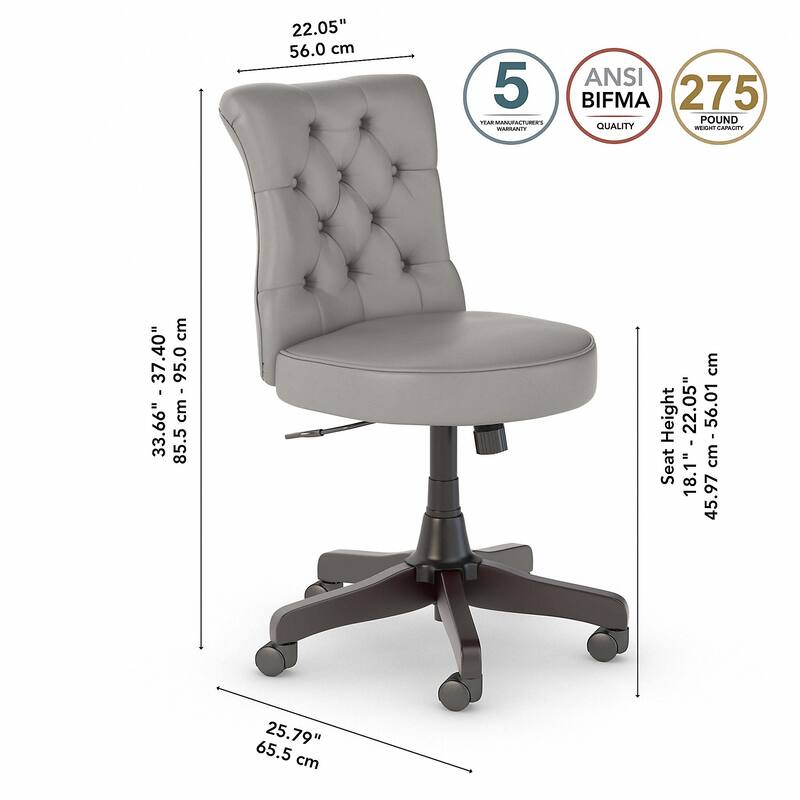 Key West Mid Back Tufted Office Chair by Bush Furniture