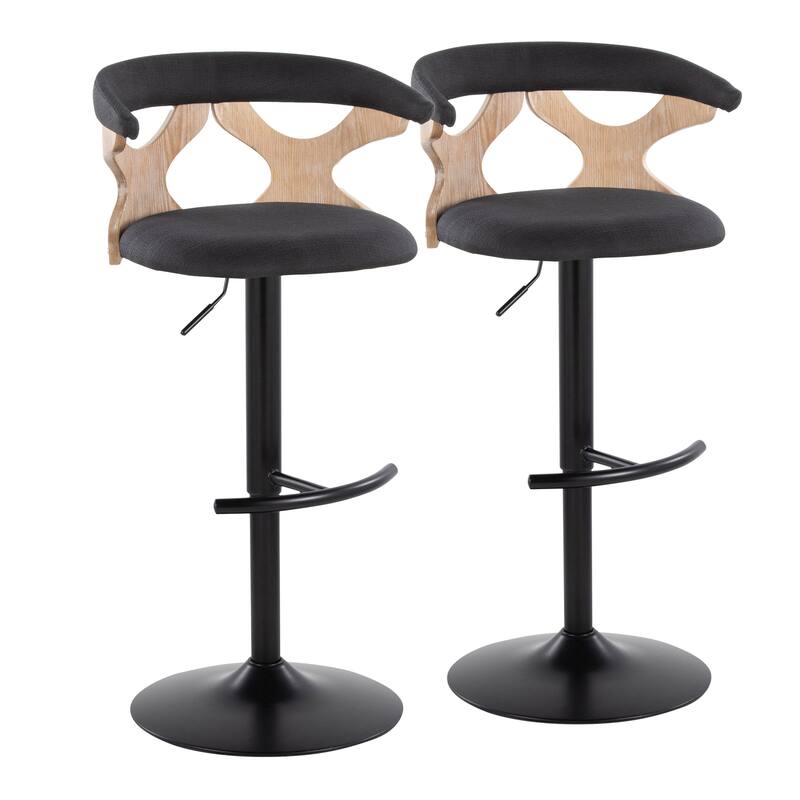 Carson Carrington Viby Adjustable Bar Stool with Rounded T Footrest (Set of 2)