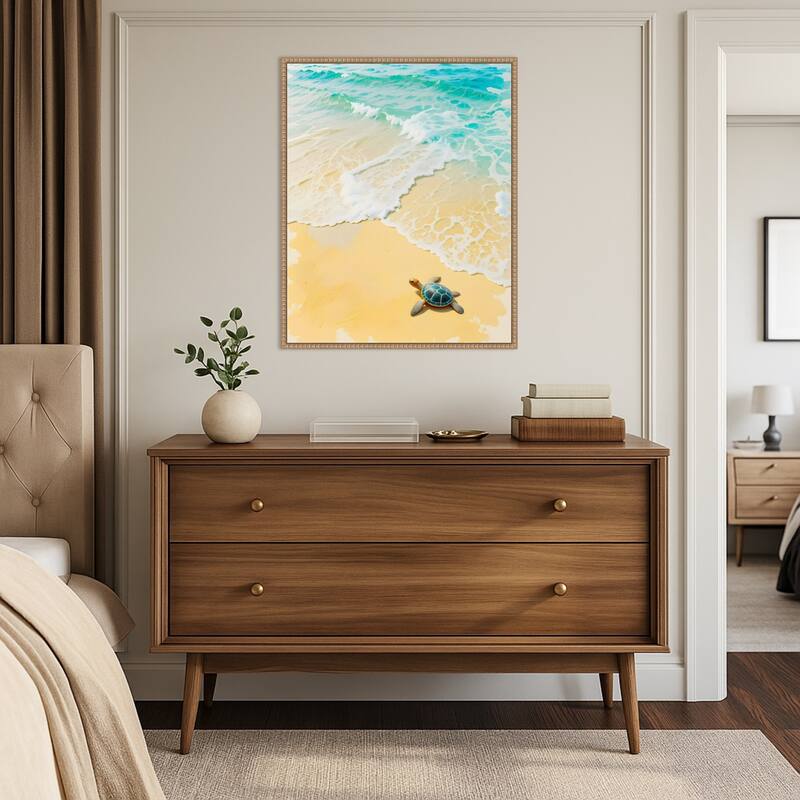 Turtling by Kintsugi99 Framed Canvas Wall Art Print