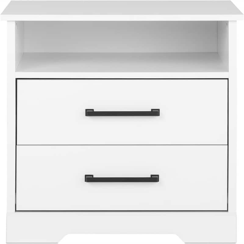 2 Drawer Nightstand Simple Black